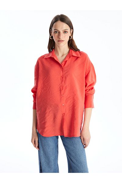 LC Waikiki Μακρυμάνικο ίσιο γυναικείο πουκάμισο oversize