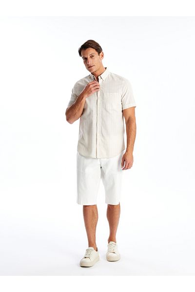 LC Waikiki Ανδρικό πουκάμισο με σχέδιο Regular Fit - Κοντό μανίκι