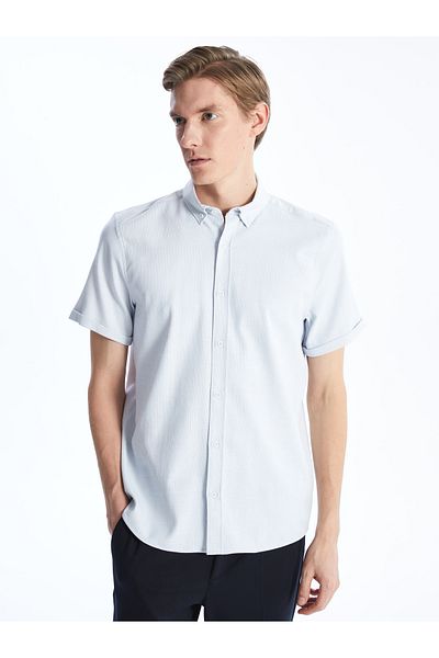 LC Waikiki Pánská košile - Slim Fit, Dlouhý rukáv, Dobby