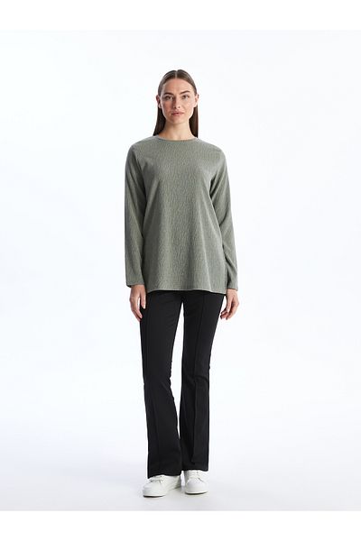 LC Waikiki Women's Tunic - Crew Neck, Solid, Long Sleeve