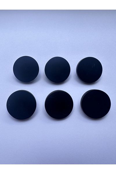 aensia Black Matte Button Bottom Footed Polyester Button 36 Size Button Coat Jacket Trench Coat Button - Pack of 6