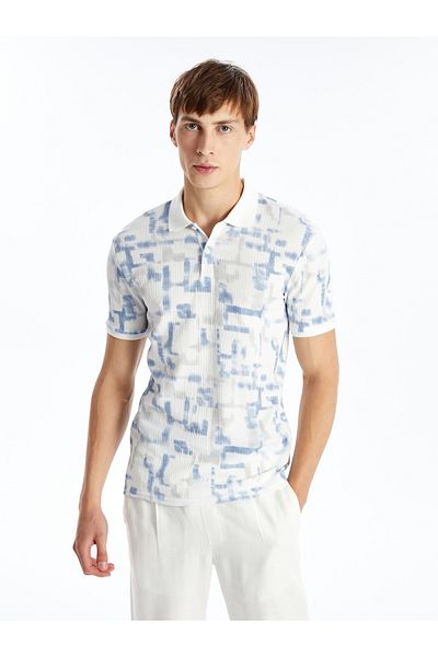 LC Waikiki Tricou pentru bărbați cu gât polo cu imprimeu - mânecă scurtă