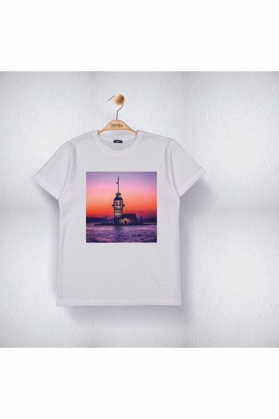 Cevval Tricou pentru copii din bumbac Maiden's Tower View