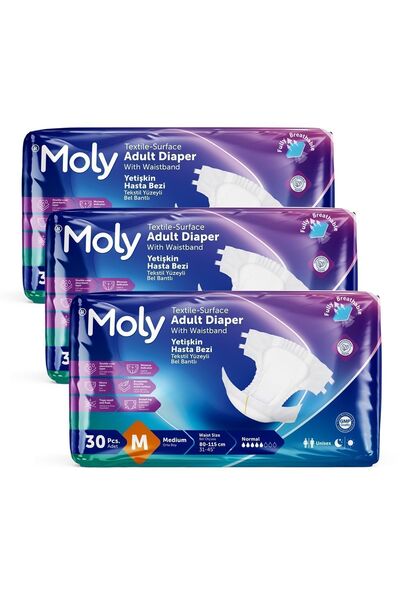 Moly Bel Bantlı Hasta Bezi Medium 90'lı