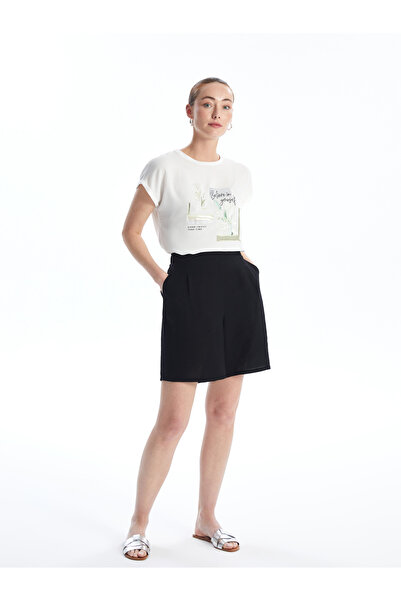 LC Waikiki Dámské tričko s krátkým rukávem s potiskem Crew Neck