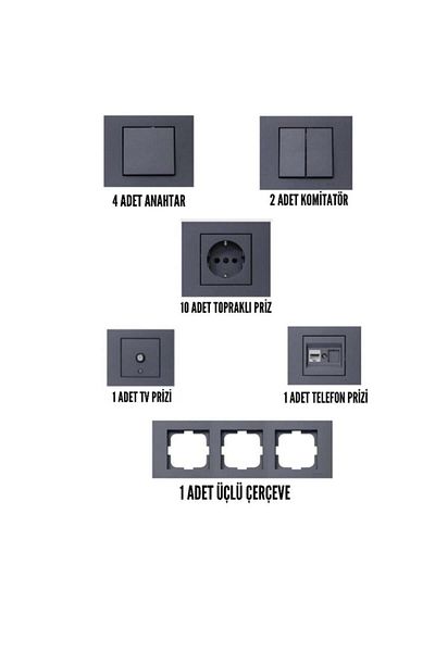 OVİVO Grano Smoked Switch & Socket Set