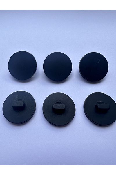 aensia Black Matte Button Bottom Footed Polyester Button 36 Size Button Coat Jacket Trench Coat Button - Pack of 6
