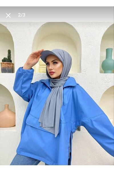 Sahra Şal Dünyası Boneli Hijab Shawl with Hat for Pool and Sea - Usable Bonnet Shawl