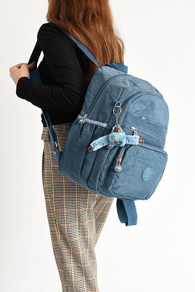 571 Collections Çanta Ultra Light Unisex Blue Backpack - Πολλαπλές τσέπες, μεσαίο μέγεθος (Μοντέλο: 571-4B)