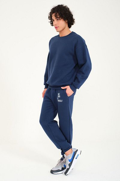 FEEL STYLE Basic Crew Neck Tracksuit Set