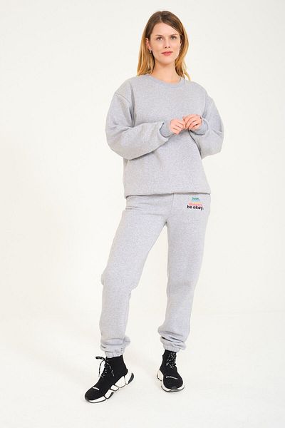 FEEL STYLE Σετ φόρμας 0 γιακά Premium - LOVE SMILE BREATH THANKS BE OKAY Printed