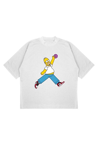 FEEL STYLE Dizajn Donut Jump Man - Oversize kroj Crna T-shirt