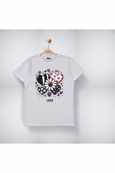 Cevval Tricou imprimat cu inimă pentru fată