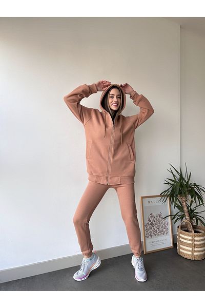 FEEL STYLE Modern Hooded Three Thread Women's Tracksuit Set