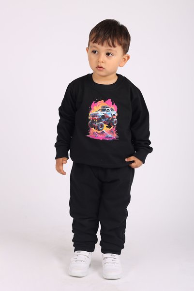 armicem Trendy jeep car print 100% cotton boys' top and bottom seasonal set, ages 5-12