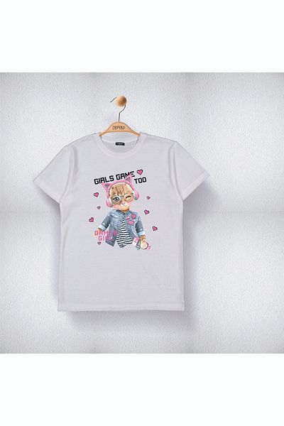 Cevval Tricou cu imprimeu Pisicuță pentru fetiță