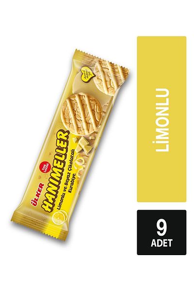 Ülker Hanımeller Lemon and White Chocolate Cookies 9 Pack 138 Gr