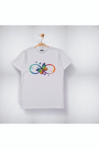 Cevval Infinity and Butterfly Printed T-Shirt for Girl