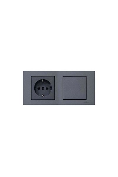 OVİVO Grano Smoked Switch and Grounded Socket Set