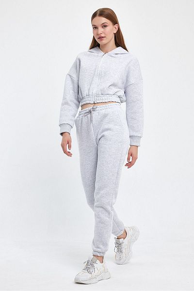 FEEL STYLE Σετ αθλητικής φόρμας Crop με φερμουάρ
