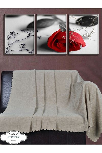 POYRAZ Shiny Chenille Kumbeige Double Sided Sofa Sofa Bed Cover Shawl