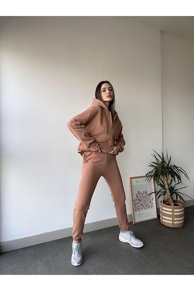 FEEL STYLE Modern Hooded Three Thread Women's Tracksuit Set