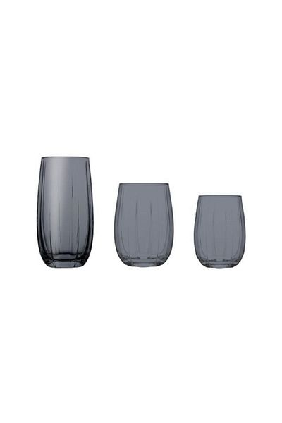 Paşabahçe 18 Li Linka Water Glass - Soft Drink Glass Set Gray 3 Sizes