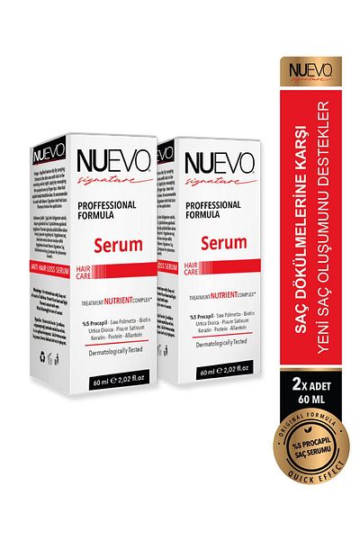 Nuevo Signature Signature 5% Prcocapil Serum - 2 Pieces for Hair Loss and After Hair Transplant