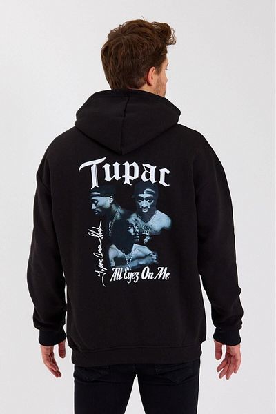 Garalio Oversize Tupac 2pac All Eyez On Me Φούτερ με φούτερ με στάμπα>