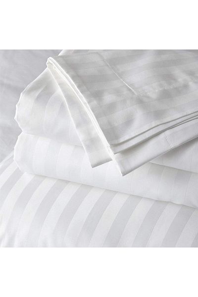 Soft Colours Cearşaf de pat din satin de bumbac neelastic alb - Cearşaf de hotel 180x260
