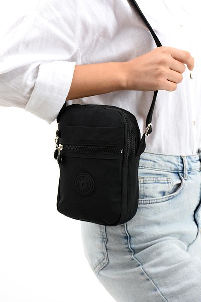 571 Collections Çanta Black Crossbody Shoulder Bag with Adjustable Phone Compartment - Model: 571-12-10A