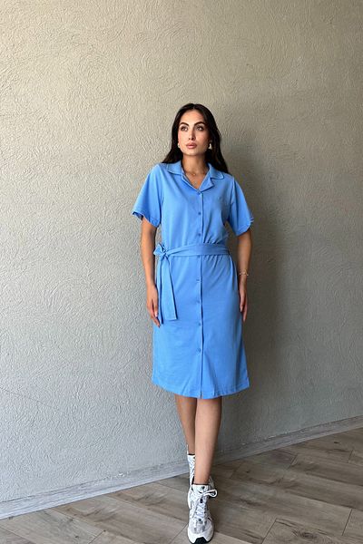 Seda Yalçın Atelier Rochie albastră slim-fit cu gât polo - model de marcă