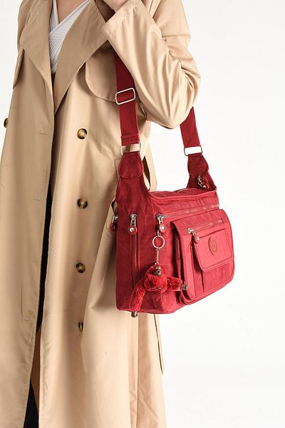 571 Collections Çanta Red Ultra Light Waterproof Multi-Pocket Shoulder Bag (Model: 571-5D)