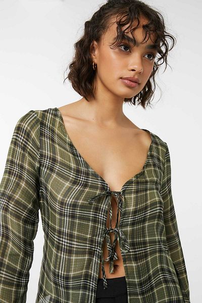 Ardene Printed Tie-Front Voile Cardigan