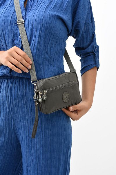 571 Collections Çanta Gray Cross Strap Three Compartment Phone Holder Wallet - Model: 571-15E