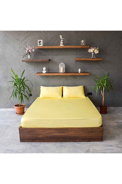 Yuvam Single Satin Set - 100% Cotton, Plain Paint Fitted
