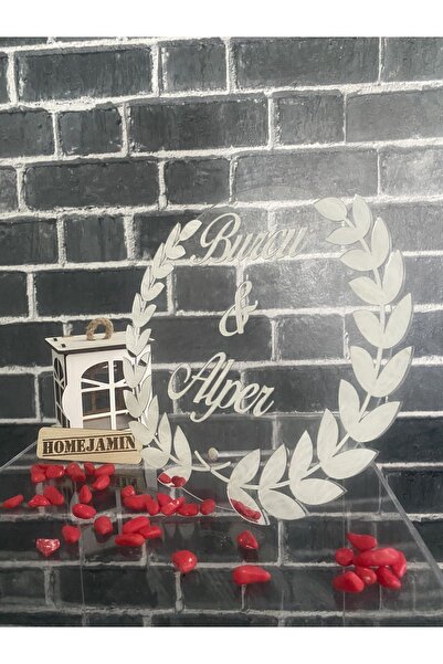 HomeJamin Pleksi Başak Model Söz Nişan Masa Üstü Isimlik Gümüş