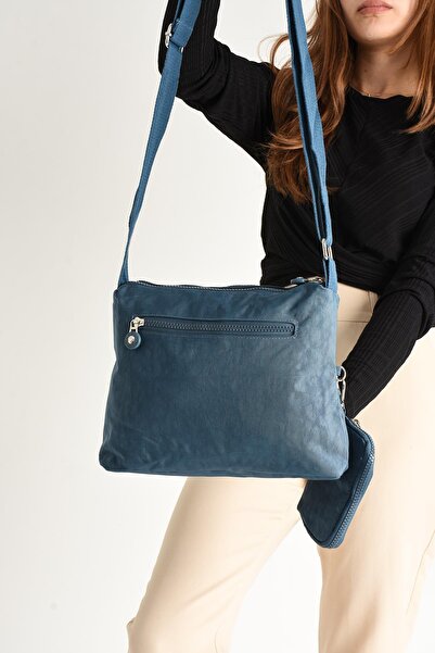 571 Collections Çanta Синя надлегка сумка через плече з хрестоподібними ременями - з безліччю кишень (модель: 571-6I)