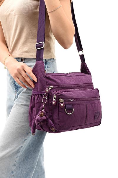 571 Collections Çanta Ultra Light and Multi-Pocket Purple Crossbody Shoulder Bag - Model 571-6D