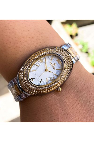 Reward Stone Detailed Steel Women's Wristwatch - Waterproof and Box Included