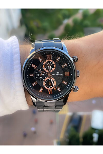 holmes hill Siyah Metal Kordonlu Erkek Kol Saati