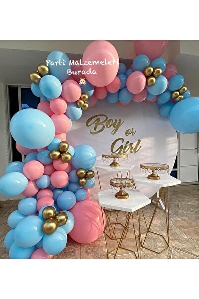 Partimalzemeleriburada Girl Or Boy Cinsiyet Partisi Baby Shower 75'li Balon S...