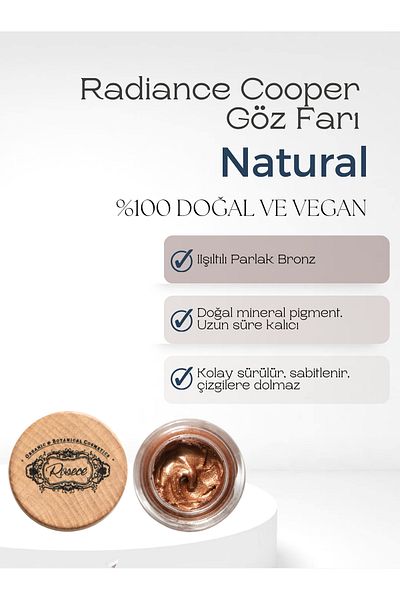 Rosece Radiance Cooper - Cream & Bright Bronze Eyeshadow, 7 ml Natural Shadow