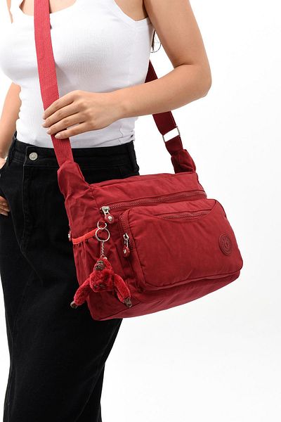 571 Collections Çanta حقيبة كتف نسائية حمراء خفيفة للغاية - حزام متقاطع وجيب (موديل: 571-6E)