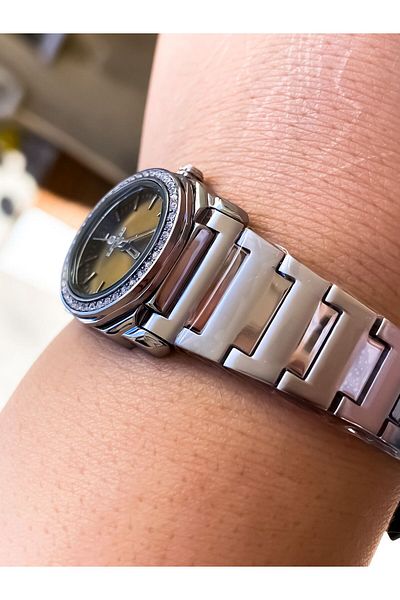 Reward Smoked Colored Stone Detailed Waterproof Steel Women's Wristwatch
