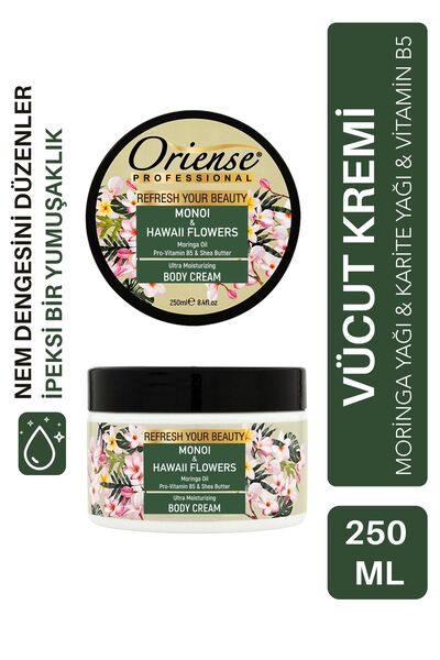 ORİENSE Monoi ve Hawaii Vücut Kremi - Moringa Yağı, Shea Yağı, Gliserin, Pantenol ve Vitamin-E İçerir