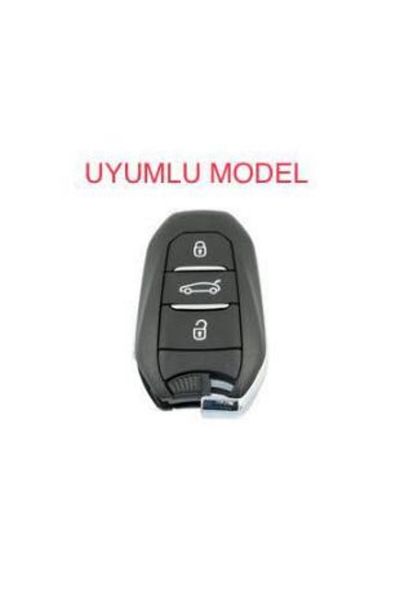 ŞENYILDIZ AKSESUAR Peugeot Rifter 208 308 508 2008 3008 5008 - Key Protection Case, Keyless Stealing, Black/Chrome