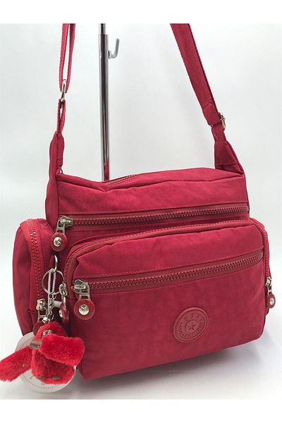 571 Collections Çanta Red Ultra Light Cross Strap Shoulder Bag with Multiple Pockets (Model: 571-6F)