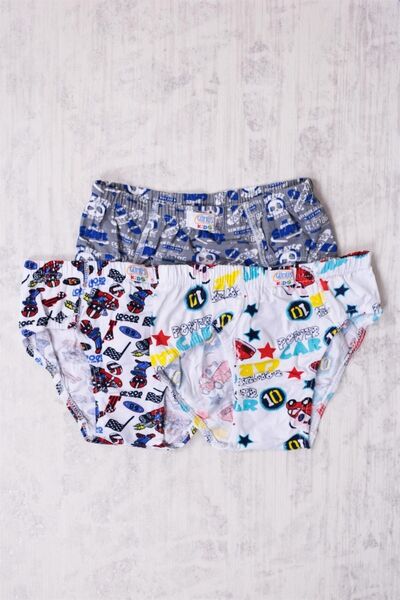 GÜMÜŞ İÇ ÇAMAŞIR Chiloți cu model mixt pentru băieți, argintii, 3 piese