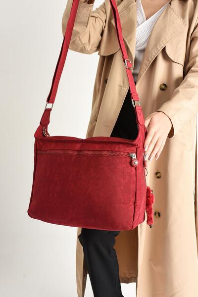 571 Collections Çanta Red Ultra Light Waterproof Multi-Pocket Shoulder Bag (Model: 571-5D)